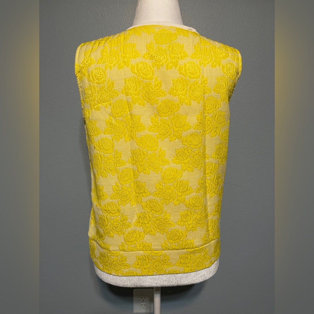 Zara Trafaluc‎ Yellow Jacquard Top Floral Texture Coquettecore Size Small - Picture 3 of 10